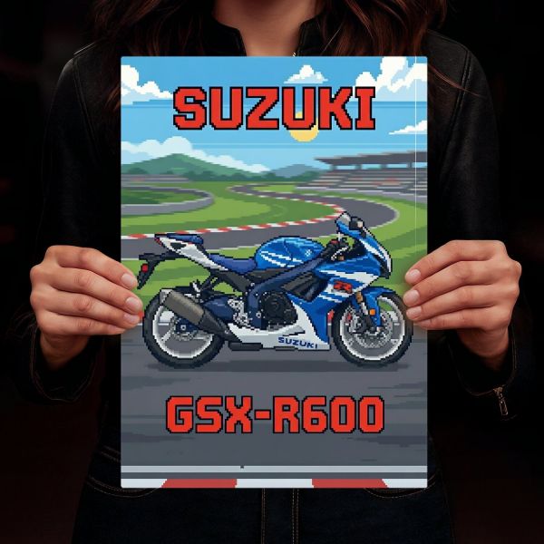 Suzuki GSX-R600 Retro Pixel