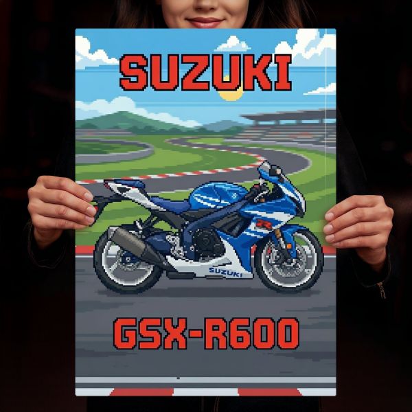Suzuki GSX-R600 Retro Pixel