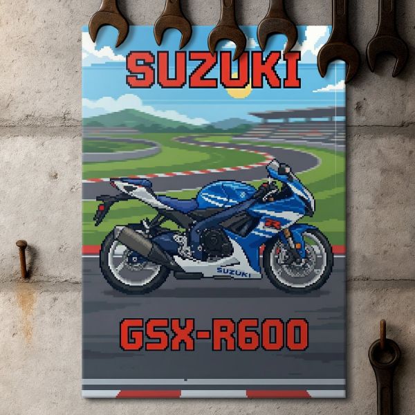 Suzuki GSX-R600 Retro Pixel