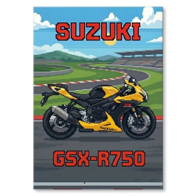 Suzuki GSX-R750 Retro Pixel