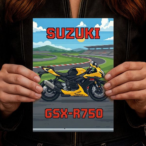Suzuki GSX-R750 Retro Pixel