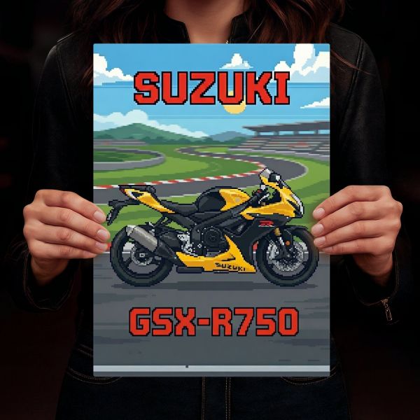 Suzuki GSX-R750 Retro Pixel