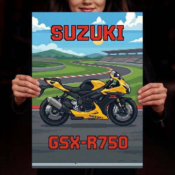 Suzuki GSX-R750 Retro Pixel