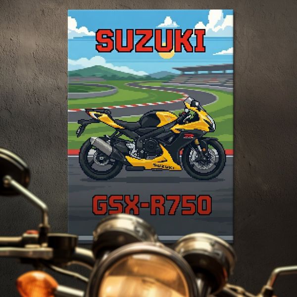 Suzuki GSX-R750 Retro Pixel