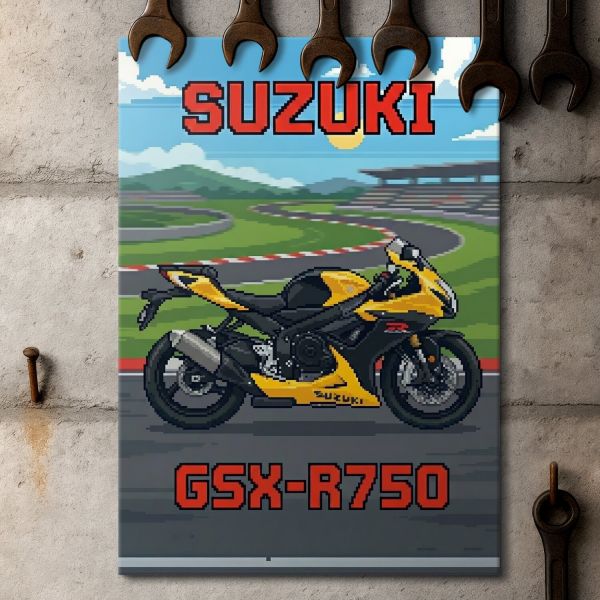 Suzuki GSX-R750 Retro Pixel
