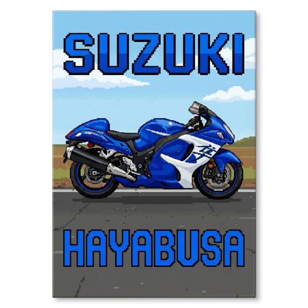 Suzuki Hayabusa Retro Pixel