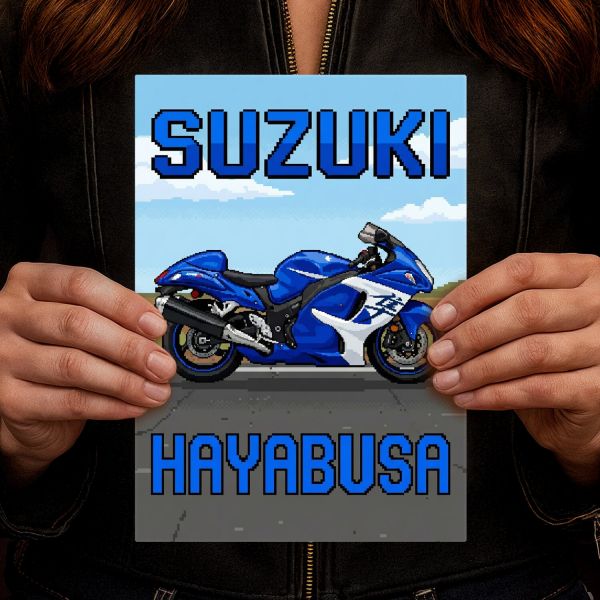 Suzuki Hayabusa Retro Pixel