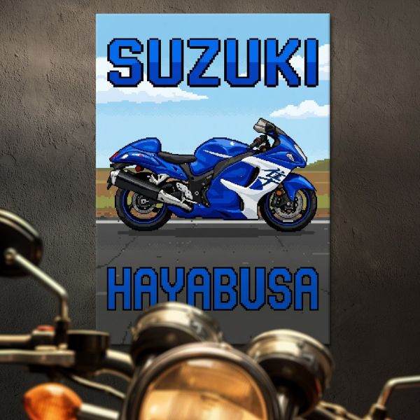 Suzuki Hayabusa Retro Pixel