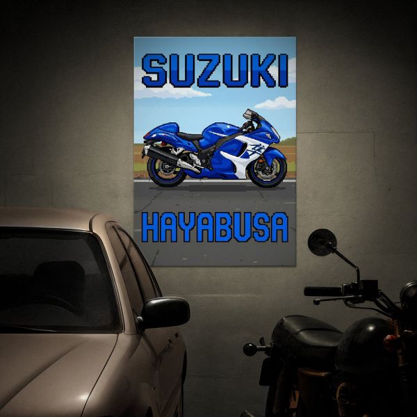 Suzuki Hayabusa Retro Pixel