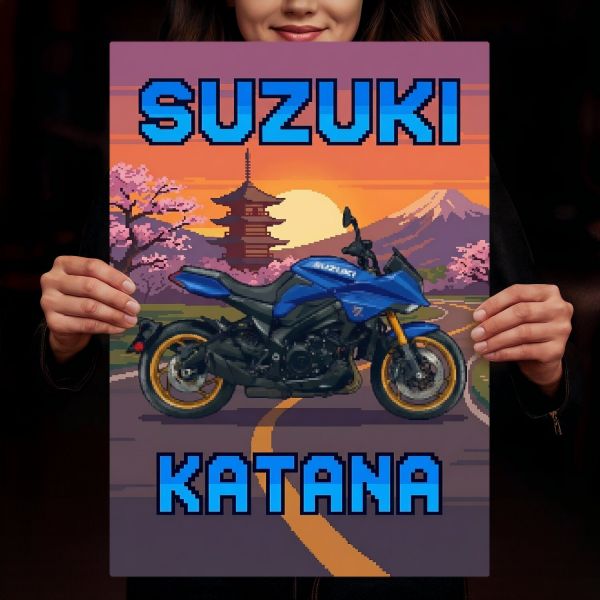 Suzuki Katana Retro Pixel