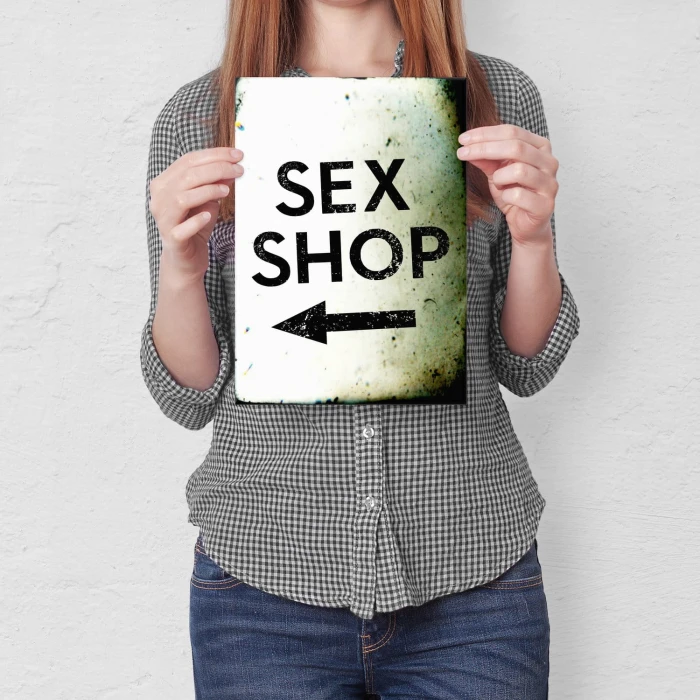 Plakat metalowy Sex shop Prezent