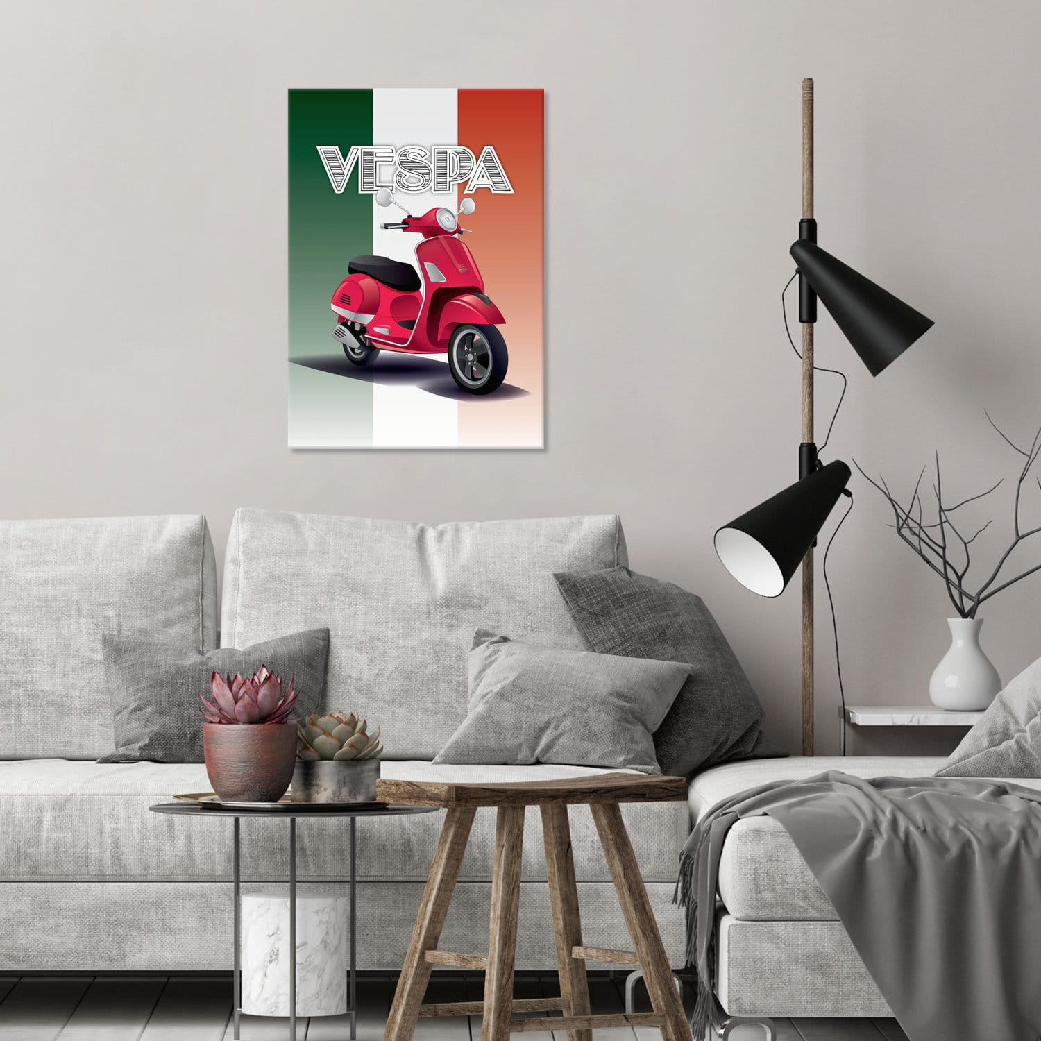 Plakat metalowy Skuter Vespa czerwony Prezent
