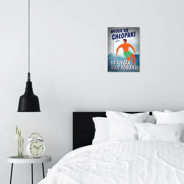 Plakat metalowy Myjcie się Prezent