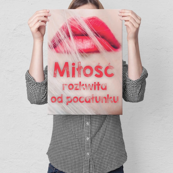Plakat metalowy Miłość rozkwita Prezent