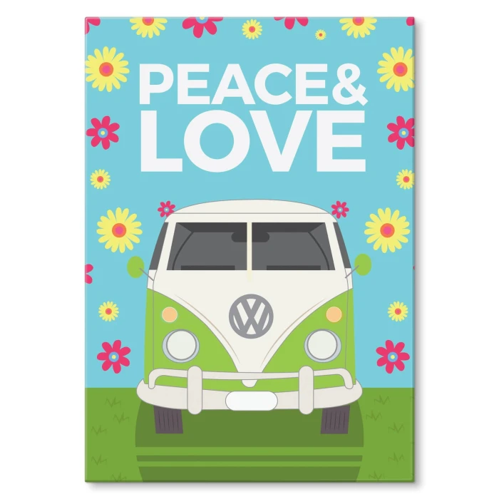 Plakat metalowy Peace & Love Hippie Prezent