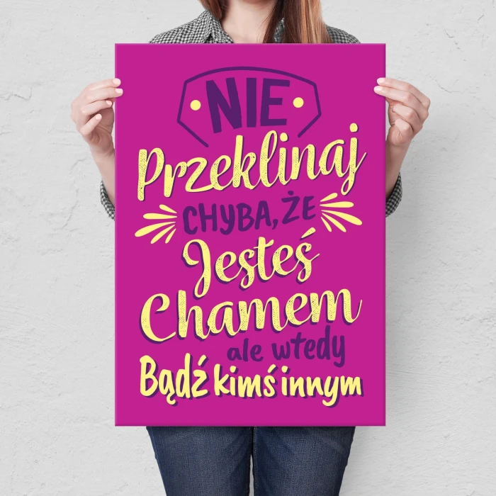 Plakat metalowy Nie przeklinaj Prezent