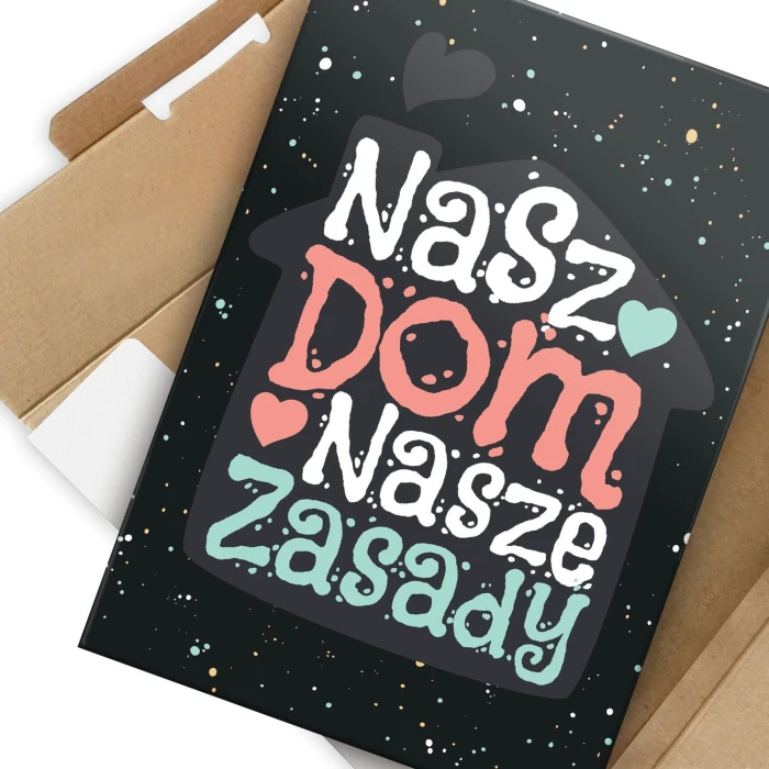 Plakat metalowy Nasz dom nasze zasady Prezent