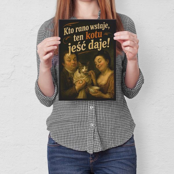 kto rano wstaje kot - vintage