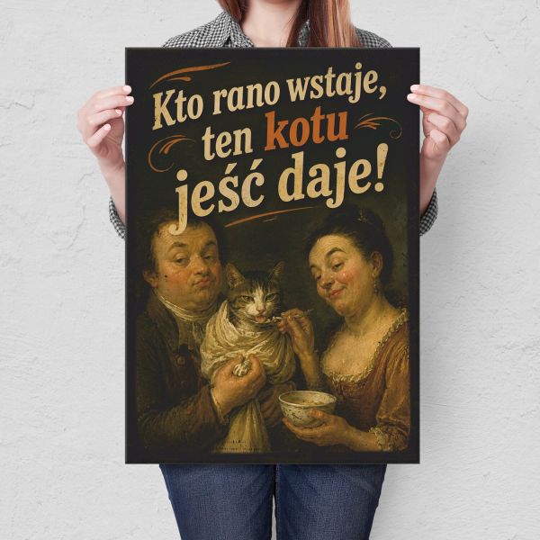 kto rano wstaje kot - vintage