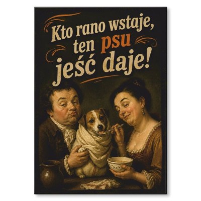 kto rano wstaje pies - vintage