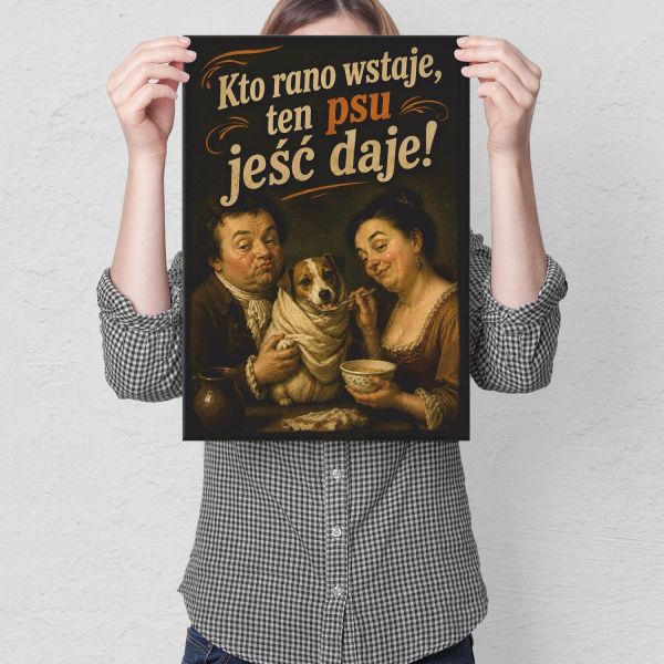 kto rano wstaje pies - vintage