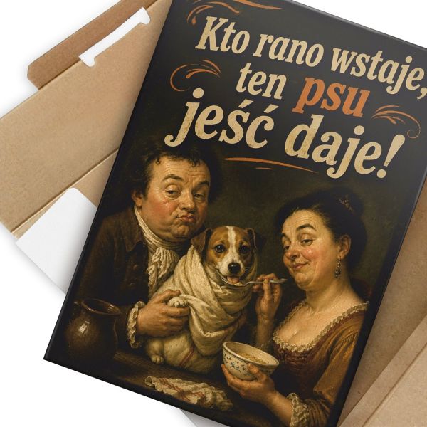 kto rano wstaje pies - vintage