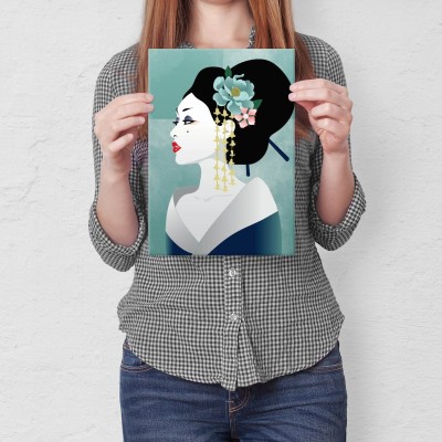 Plakat metalowy Japonka Prezent