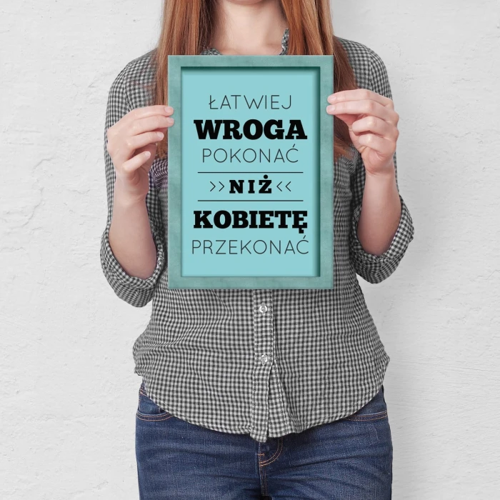 Plakat metalowy Łatwiej wroga pokonać Prezent