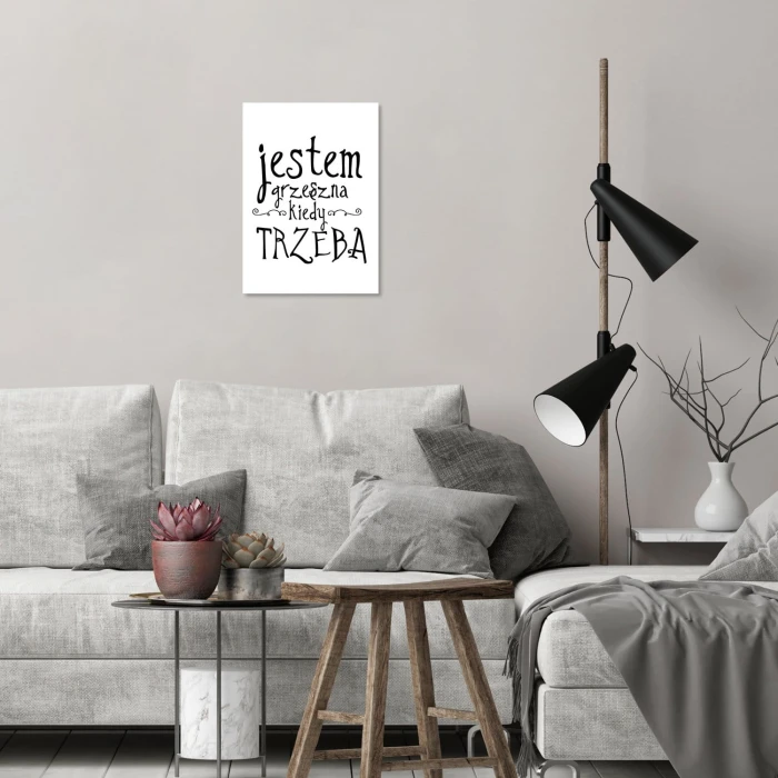 Plakat metalowy Jestem grzeszna Prezent