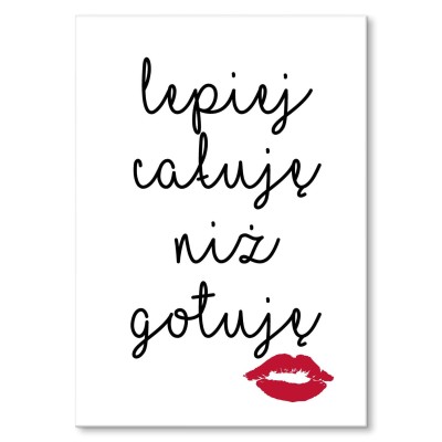 Plakat metalowy Całuję nie gotuję Prezent