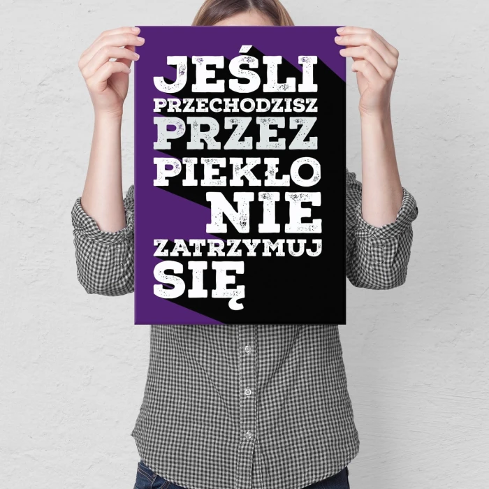 Plakat metalowy Nie zatrzymuj się Prezent