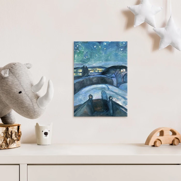 Plakat metalowy Edvard Munch Night Noc Prezent