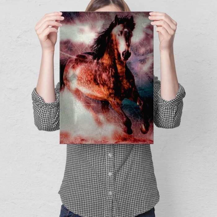 Plakat metalowy Koń w biegu Prezent