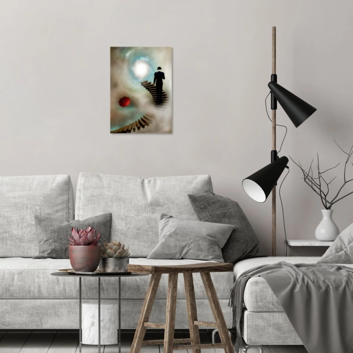 Plakat metalowy Kosmos i mężczyzna Prezent