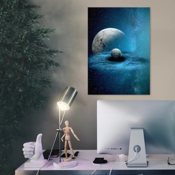 Plakat metalowy Planety w galaktyce Prezent