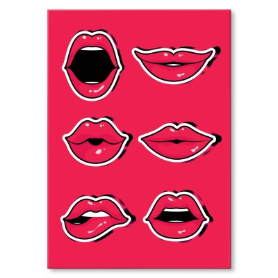 Plakat metalowy Usta Prezent