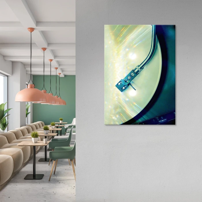Plakat metalowy Gramofon płyta winylowa Prezent