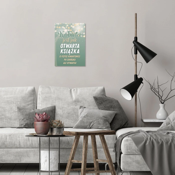 Plakat metalowy Kobieta jest jak książka Prezent