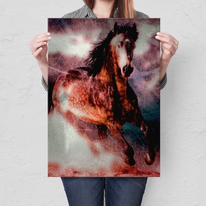 Plakat metalowy Koń w biegu Prezent