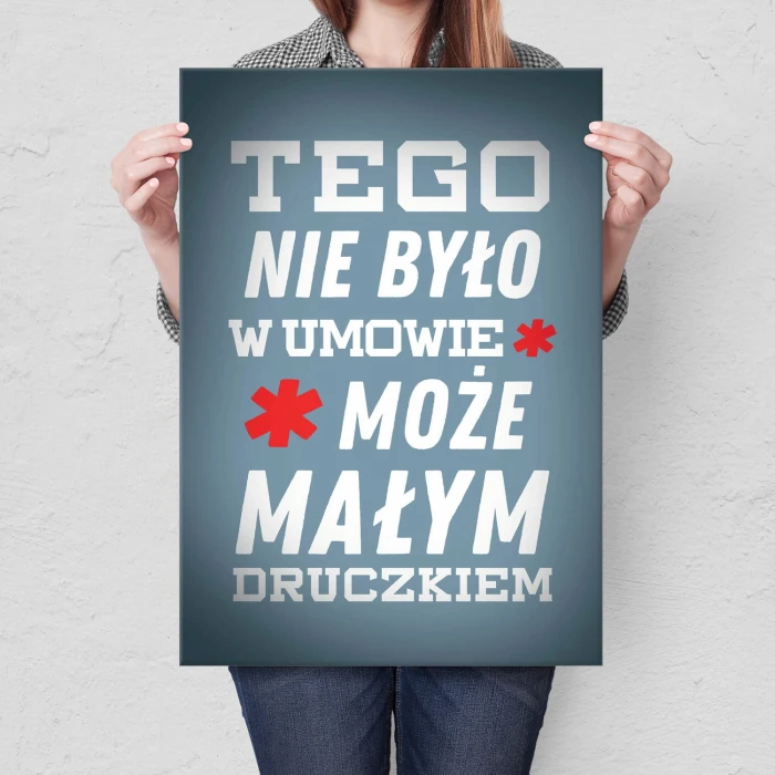 Plakat metalowy Małym druczkiem Prezent