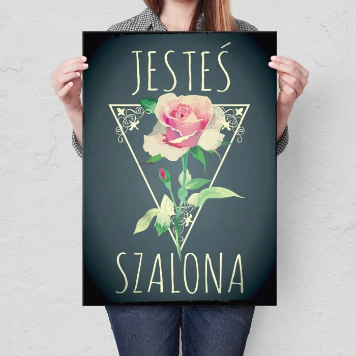 Plakat metalowy Jesteś szalona Prezent