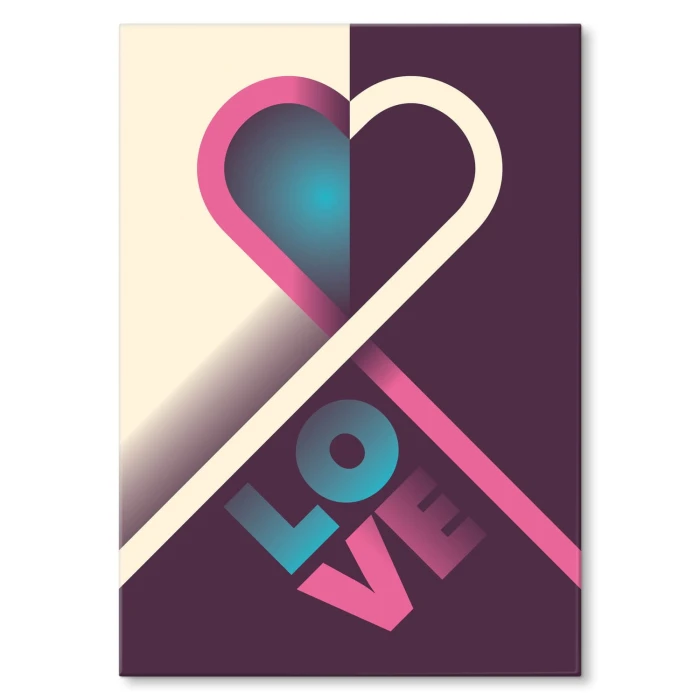 Plakat metalowy Serce Love Prezent