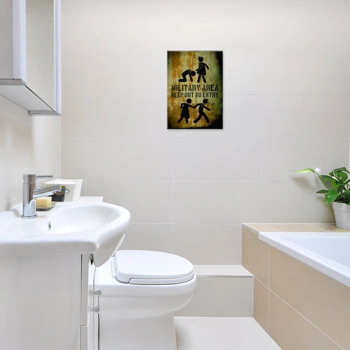 Plakat metalowy Military area Prezent