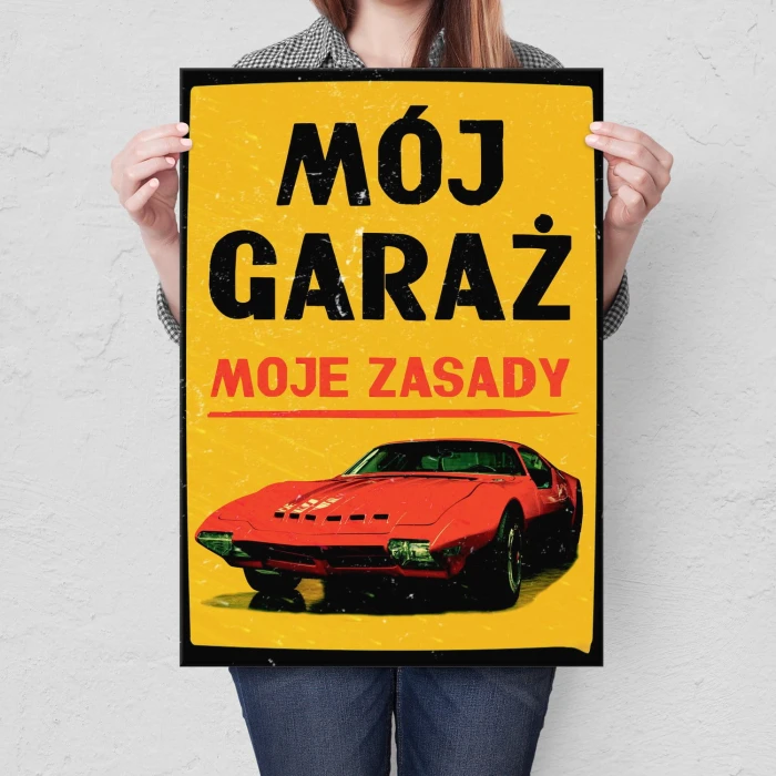 Plakat metalowy Mój garaż Firebird Prezent