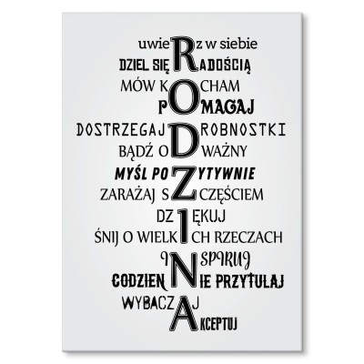 Plakat metalowy Rodzina Prezent