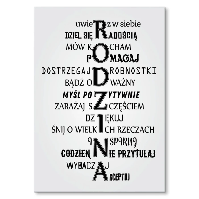Plakat metalowy Rodzina Prezent