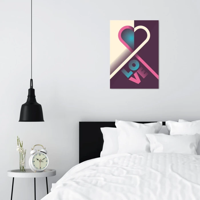Plakat metalowy Serce Love Prezent