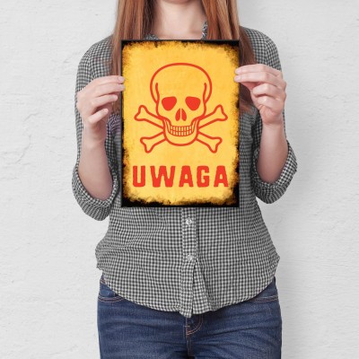 Plakat metalowy Uwaga! Prezent