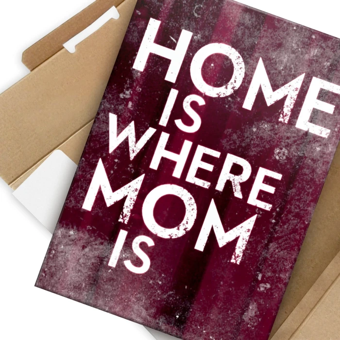 Plakat metalowy Dom jest tam gdzie mama Prezent