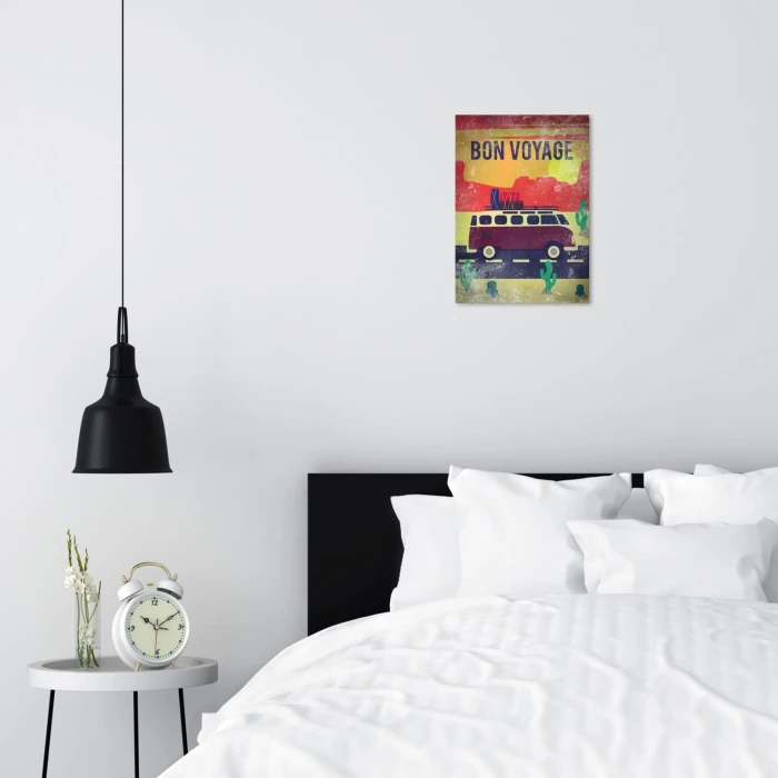 Plakat metalowy Bon voyage caravan